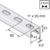 - JCI - Profilato in acciaio zincato asolato con bordi dentellati, canale singolo (41x21x2 mm) - K3100T10 - immagine 3
