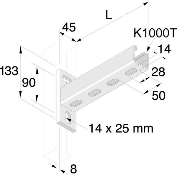 - JCI - Mensola in acciaio zincato (41x41x2,5 mm) - K2663T - immagine 3